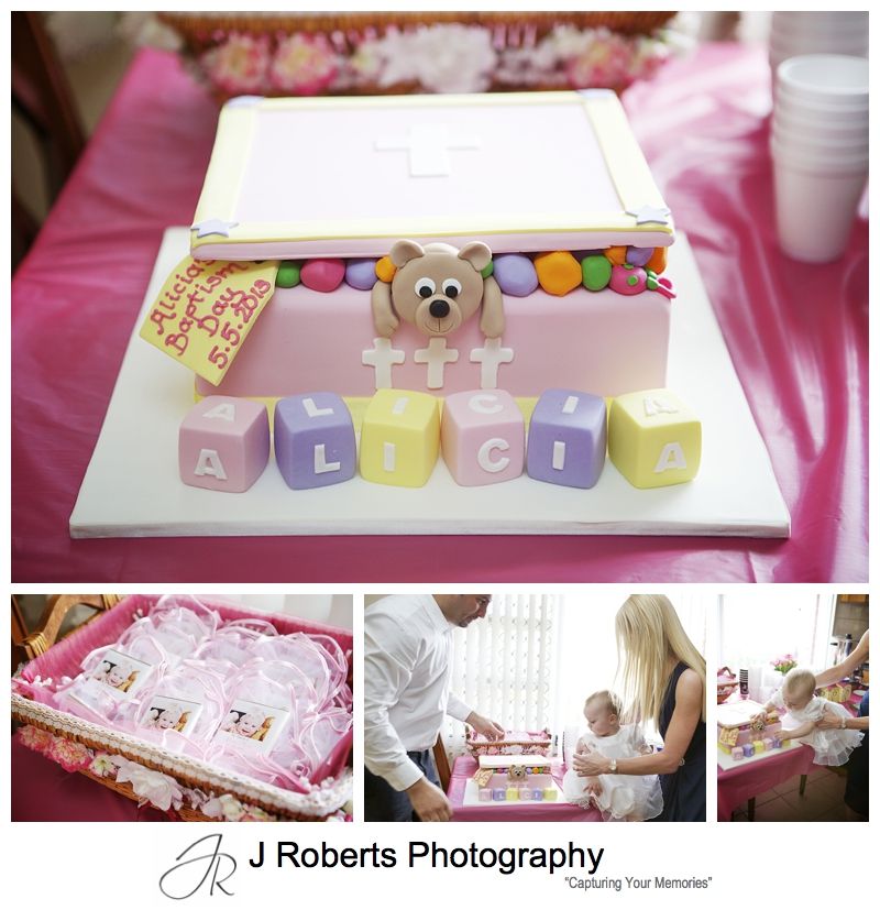 Baby girls christening cake - sydney baptism photography